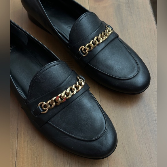 Black Loafers with Gold Hardware - Picture 2 of 3
